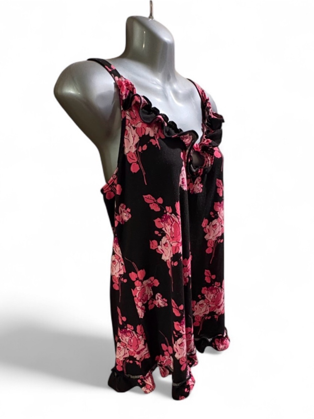 Betsey Johnson Floral Nightie Chemise Slip Dress Sz L